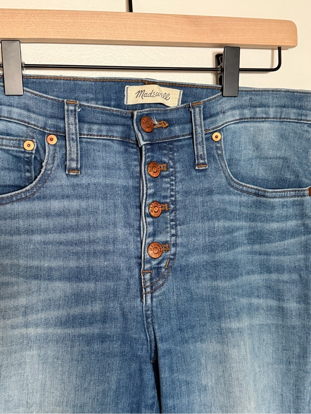 Madewell Cali Demi Boot button fly vintage blue jeans - size 27 - Picture 2 of 5